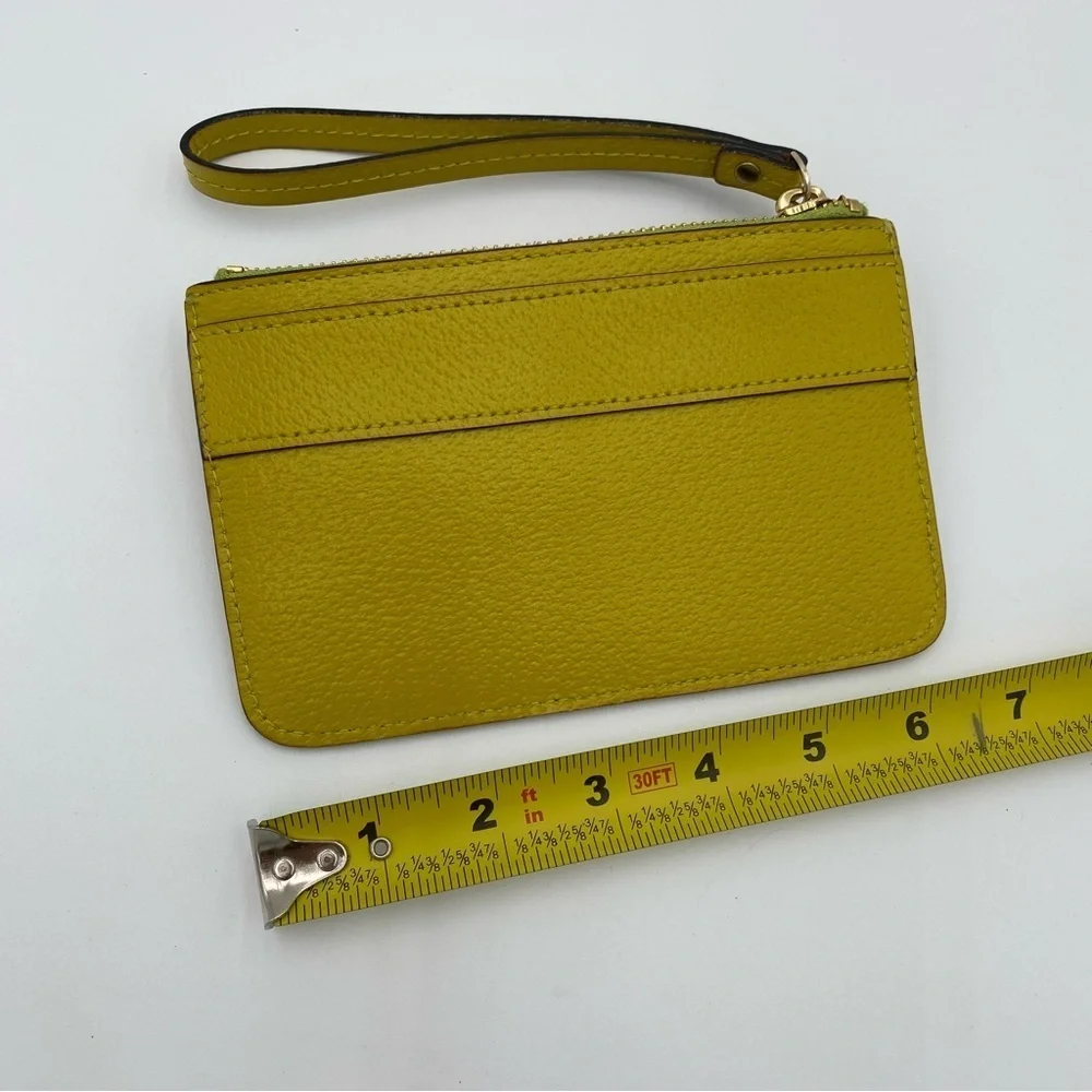 Kate Spade Bow Kirk Park Bee Wristlet Zip‎ Up Wallet Coin Purse Mustard Yellow